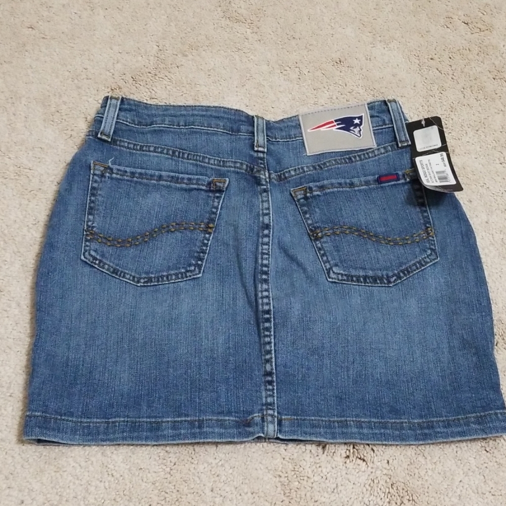 NWT New England Patriots Blitz Mini Jean Skirt